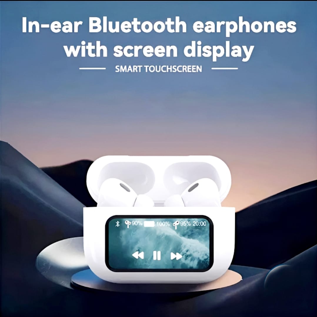 A9 Pro High Quality Sound, ENC Noise Reduction Wireless AirPods With Smart Touch Screen Control