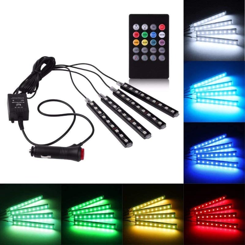 4 PCs Remote Control RGB LED Music Strip Lights